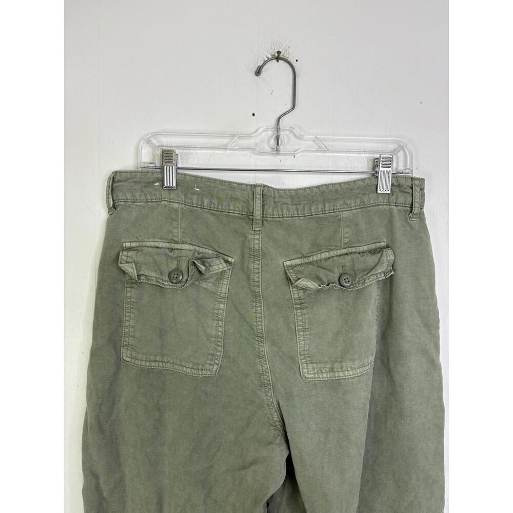 American Eagle Pants Womens 10 Skater Olive Green Wide Leg Baggy Cargo High Rise - Picture 8 of 10
